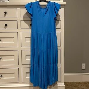 Size medium, relaxed fit, lightweight midi dress